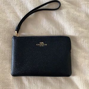 Coach Navy blue leather Wristlet